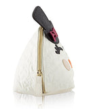 Betsey Johnson Snowman Kitch Nylon Travel Cosmetic Case Pouch - Cream Multi