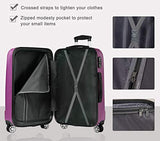 Luggage Set 3 Piece Set Suitcase set with TSA Lock Spinner Hard shell Lightweight (Purple)