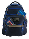 K-Cliffs Heavy Duty Rolling Backpack School Backpacks with Wheels Deluxe Trolley Book Bag Wheeled Daypack Workbag Multiple Pockets Bookbag with Safety Reflective Stripe Navy Blue