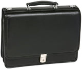 McKlein, I Series, Bucktown, Full Grain Cashmere Napa Leather, 15" Leather Double Compartment Laptop Briefcase, Black (43545)