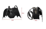 Haolong Womens Girls Black Casual Bat Heart Backpack Wing Gothic Goth Punk Visual Bag