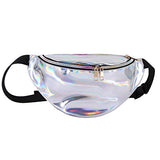 Aibearty Shiny Fanny Pack Rave Festival Leather Waist Pouch Man Women Sports Travel Running