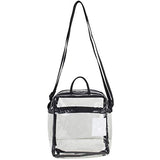 Eastsport Clear Stadium Crossbody Messenger Bag, 8.5 by 7.5 by 3 Inches, 100% Transparent, Black