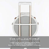 COTRUNKAGE Small Round Hat Box Carry On Luggage Bag (Small, Light Grey)