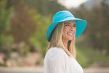 Wallaroo Womens Aqua Hat Sun Hat With Chin Strap - Upf 50+ - Packs Flat! Turquoise