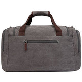 Canvas Duffel Bag, Vintage Canvas Weekender Bag Travel Bag Sports Duffel with Shoulder Strap Gray