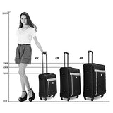 Travel Hardside Luggage 20in 24in 28in Lightweight Suitcase 3 Piece Luggage Nested Sets With TSA Lock Oxford Fabric Softside Carry-on Expandable Uprights Suitcase Softshell 360° Silent Spinner Multidi