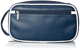 Ben Sherman Regent's Park Faux Leather Single Compartment Zip Around Travel Kit, Navy/White
