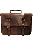 Mancini Leather Goods Single Compartment 15" Laptop Briefcase with RFID Secure