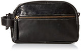 Timberland Men'S Rugged Wash Leather Travel Kit, Black
