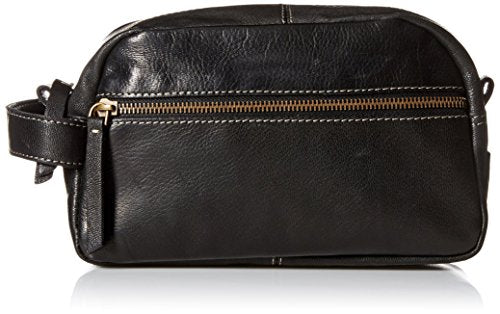 Timberland Men'S Rugged Wash Leather Travel Kit, Black