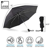 Lewis N. Clark Travel Umbrella: Windproof & Water Repellent with Mildew Resistant Fabric, Automatic
