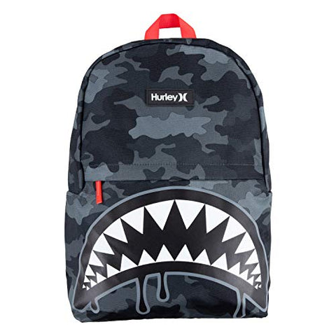 Hurley Kids' One and Only Backpack, Grey Camo Shark, Large