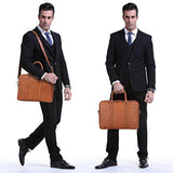 Banuce Vintage Full Grain Italian Leather Briefcase for Men Women Business Tote Messenger Satchel
