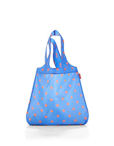 reisenthel AT4058 Mini Maxi Shopper, Foldable Reusable Shopping Tote with Elastic Band, 17L x 2-3/4W x 23-1/2H inches, Azure Dots
