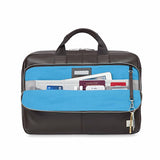 Knomo Luggage Men'S Knomo Brompton Classic Newbury Full Leather Single Zip Brief 15" Briefcase,