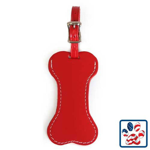 Auburn Leathercrafters Unisex Bone Leather Luggage Tag (Red)