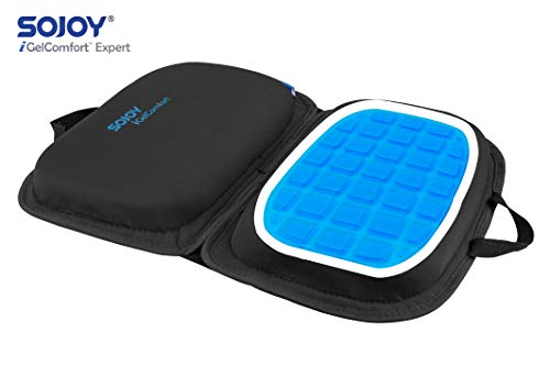 Sojoy iGelComfort 3 in 1 Foldable Gel Seat Cushion Featured with Memory Foam (A Must-Have Travel Cushion! Smart, Easy Travel Cushion) (Size: 18.5" x 15" x 2")