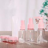 CHUHUAYUAN Travel Size Bottles Set 6 Pack with Zipper Bag BPA Free - TSA Approved Leak Proof Refillable Plastic Clear Empty Travel Containers for Toiletries or Makeup Liquid (Pink)