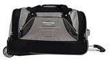 TPRC 21" "Adventure" Rolling Duffel Constructed with Honeycomb Designed RIP-STOP Material Includes Dual Side Pockets and Front Accessory Pocket, Gray Color Option