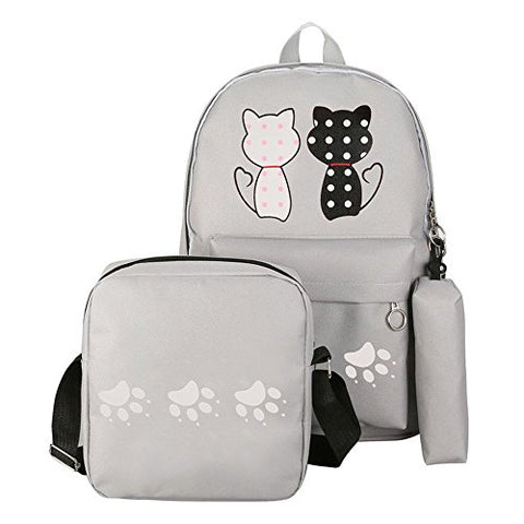 Vintage Laptop Backpack College Backpack School Bag Fits 15-inch Laptop (Grey One size)