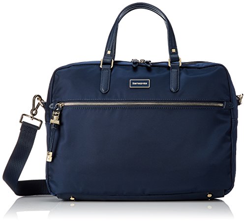 SAMSONITE Karissa Biz - Bailhandle 15.6" 2 Computer Briefcase, 41 cm, 16 liters, Blue (Dark Navy)