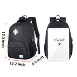 2-FNS Classical Oxford Laptop Backpack for School, Boys Girls Bookbags for High School College with