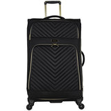 Kenneth Cole Reaction Chelsea 28" Polyester-Twill Expandable 4-Wheel Spinner Checked Luggage, Black