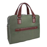 McKlein, N Series, Hartford, Nano Tech-Light Nylon with Leather Trim, Nylon Dual Compartment Briefcase, Green (18581)
