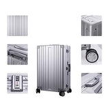 TRAVELKING Multi-size All Aluminum Hard Shell Luggage Case Carry On Spinner Suitcase (20"-28") (Silver, 24")