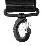 Made In Usa 2W X 60L Black Poly Web Replacement Shoulder Luggage Travel Bag Strap