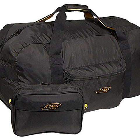 A.Saks 30in. Large Nylon Duffel with Pouch in Black