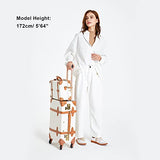 COTRUNKAGE Small 20" Vintage Luggage Set 2 Pieces Carry On Suitcase for Womens, Stamp (13" & 20")