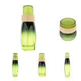 Baoblaze Green Glass Refillable Cosmetic Jars, Empty Face Cream Lip Balm Storage Container Pot