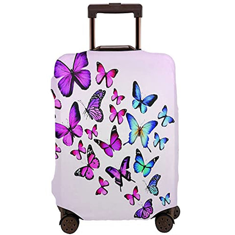 Travel Luggage Cover，Mariposa Rosa，Washable Elastic Durable , With Concealed Zipper Suitcase Protector Fits For 25-28 Inch -L.