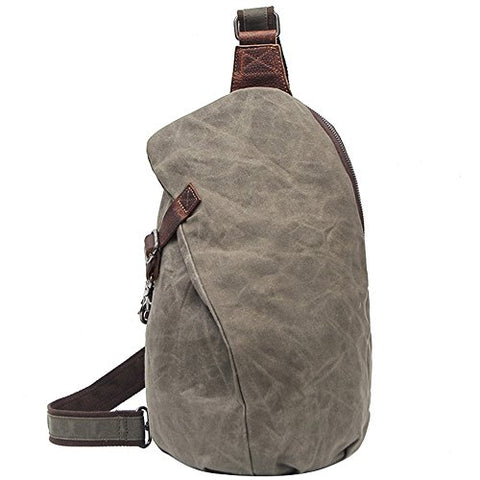 Unisex Sport Mountaineering Bucket Bag Canvas Backpack Travel Duffels Army Green