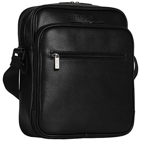 Kenneth Cole Reaction Top Zip Crossbody Tablet Bag with RFID Travel Cross-Body, Black One Size