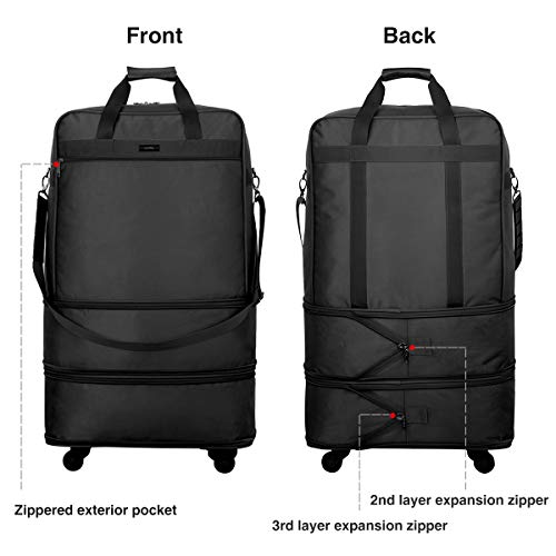 Fashionable Rolling Travel Bag With Double Handles, Large Capacity, Front  Zipper Pocket And Multi-function Luggage Suitcase Travel Luggage Luggage  Case Luggage Accessories Traveling Bags Suitcase Cart Trolley for Holiday  Vacation Travel Business