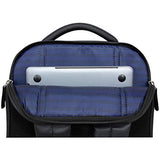 Kenneth Cole On Track Pack Vegan Leather 15.6” Laptop & Tablet Bookbag Anti-Theft RFID Backpack for School, Work, & Travel, Black, Laptop