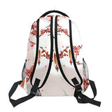 Backpack Travel Vintage Chinese Plum Blossom Bird Moon School Bookbags Shoulder Laptop Daypack