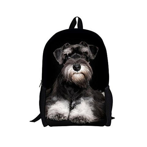 Bigcardesigns Schnauzer Backpack for Boys School Book Bag Teenagers