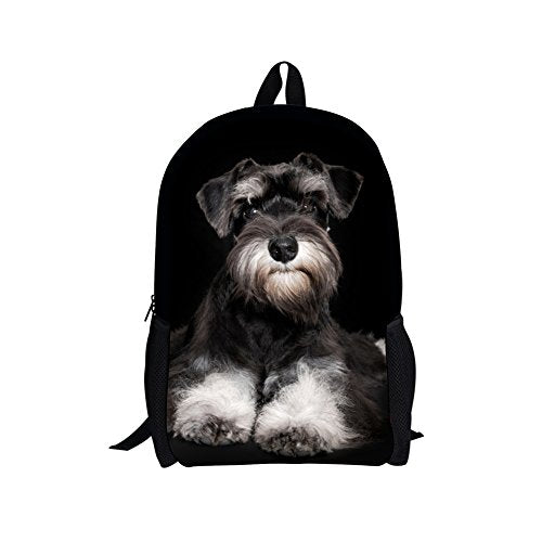 Bigcardesigns Schnauzer Backpack for Boys School Book Bag Teenagers