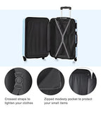 Luggage Set 3 Piece Set Suitcase set Spinner Hard shell Lightweight (skyblue)
