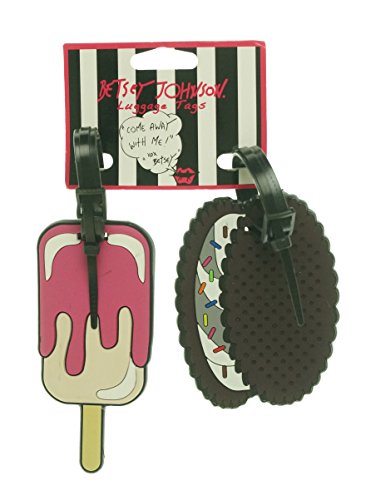 Betsey Johnson Womens Rubber Ice Cream Luggage Tags Pink O/S