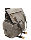 Mancini Leather Goods Large Backpack for 15.6" Laptop (Grey - Black Trim)