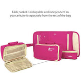 Miami CarryOn 3 in 1 Toiletry Bag - Foldable Hanging Toiletry Bag (Pink)