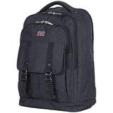 Ben Sherman Heather Polyester Double Compartment 15.6" Computer Travel Backpack, Navy, One Size