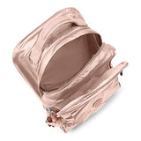 Kipling Sanaa Metallic Rolling Backpack Rose Gold Metallic