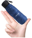 Fidus Upgraded Mini Travel Sun&Rain Windproof Umbrella - Lightweight Folding Compact Portable Parasol Outdoor Umbrellas for Men Women-Navy
