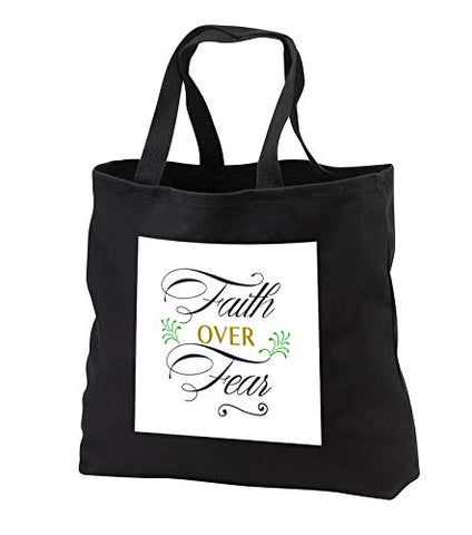 AMansMall Inspirational Typography - Faith Over Fear Religionist Quote, Typography, 3drsmm - Tote